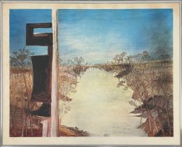 SYDNEY NOLAN (1917-1992 Australia), 'Kelly II', screenprint, 55cm x 79cm, framed.