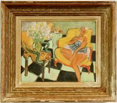 HENRI MATISSE, Danseuse Assise Dans un Fauteuil, signed in the plate, off set lithograph vintage