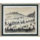 LS LOWRY (British 1887-1976), 'A Hillside', lithograph, signed and numbered, 51/75, 50cm x 63cm,