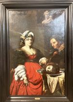 MANNER OF GERARD SEGHERS, 'Judith and Holofernes', oil on canvas, 164cm x 108cm, framed.