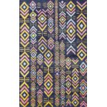 CONTEMPORARY SILK AND WOOL CARPET, 300cm x 198cm.