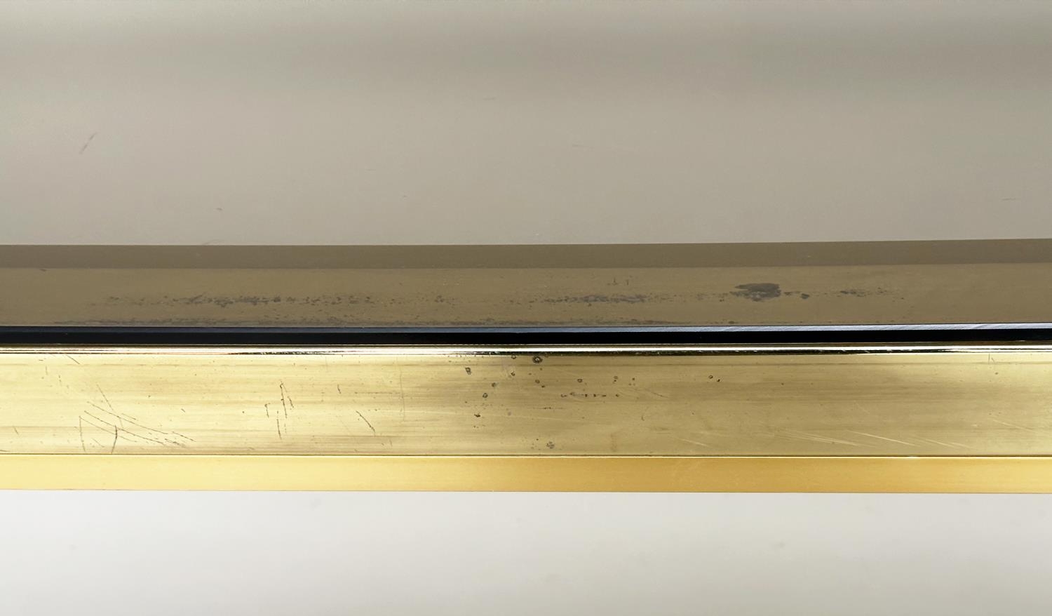 LOW TABLE, 1970s Italian brass and glass rectangular, 130cm x 60cm x 38cm. - Bild 4 aus 10