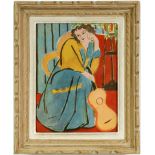 HENRI MATISSE, Femme Assise et Guitare, off set lithograph, signed in the plate, vintage French