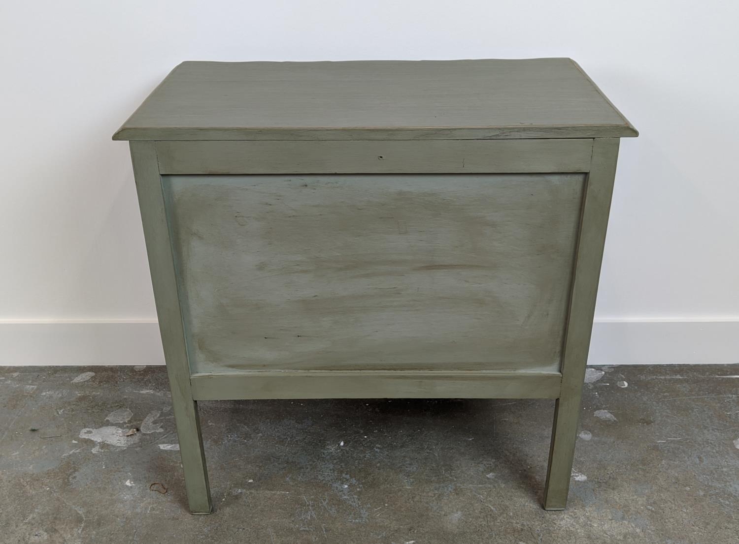 COMMODE, Louis XV style grey painted with three carved drawers, 72cm H x 73cm W x 40cm D. - Image 10 of 10