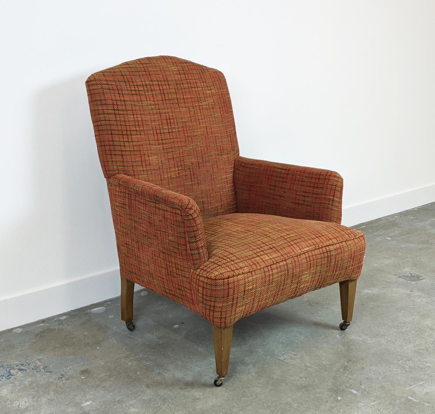 ARMCHAIR, Edwardian in tweed patterned chenille, 98cm H x 70cm x 75cm. - Image 2 of 6