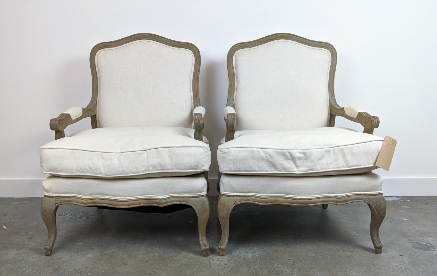 ARMCHAIRS, a pair, French Provincial style, 72cm W approx. (2) - Image 2 of 10