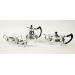 FOUR PIECE TEA AND COFFEE SERVICE, early 20th Century, silver plated, Classical style, comprising