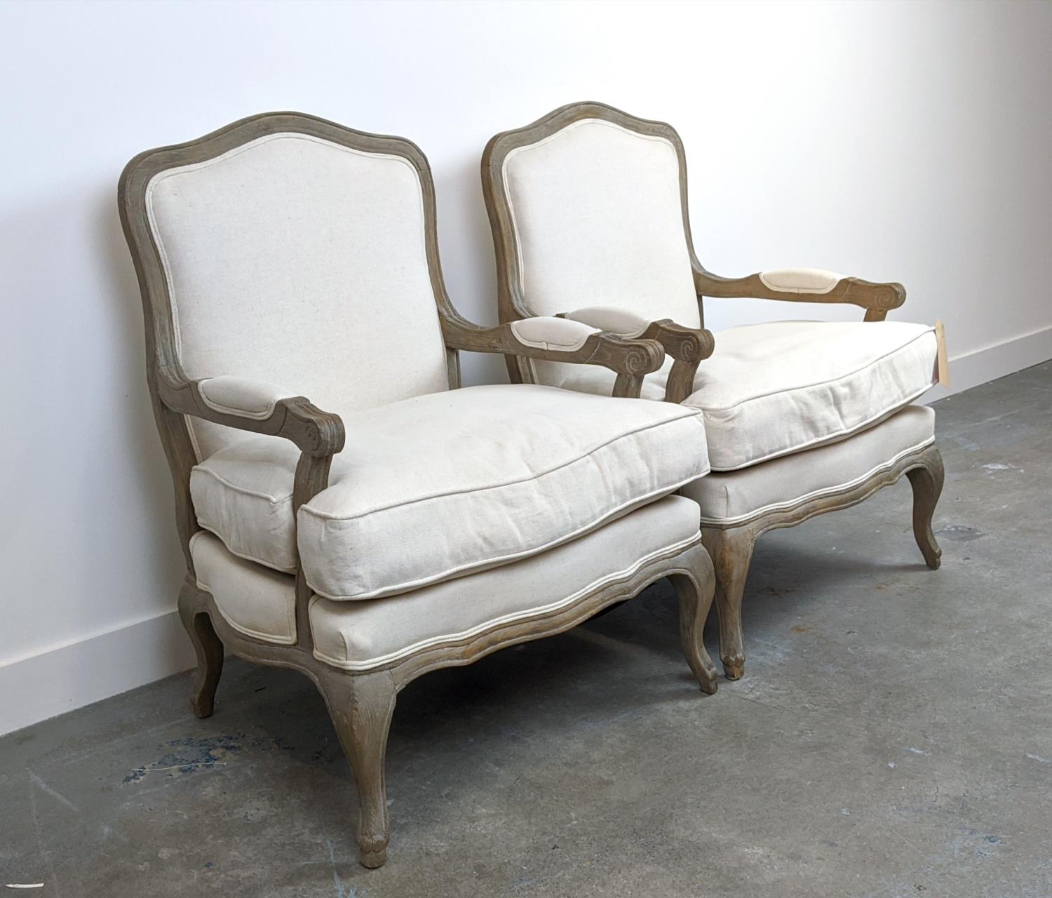ARMCHAIRS, a pair, French Provincial style, 72cm W approx. (2) - Image 3 of 10