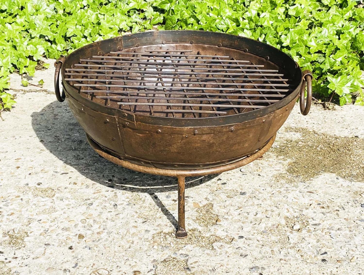 KADAI FIRE BOWL, on stand, 47cm x 64cm x 60cm. - Image 3 of 6