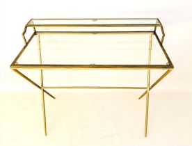 DESK, 1960s French style, gilt metal and glass, 87cm x 95cm x 42cm.
