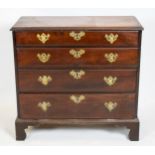 CHEST, 86cm H x 90cm W x 43cm D, George II mahogany, mid 18th century of four drawers.