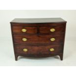 BOWFRONT CHEST, 19th century mahogany of four drawers, 84cm H x 102cm W x 50cm D.