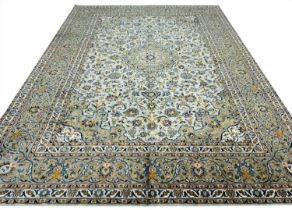 FINE PERSIAN KURK KASHAN CARPET, 340cm x 252cm.