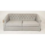 EICHHOLTZ SOFA, light grey upholstery with a buttoned back, 203cm W x 94cm D x 73cm H.