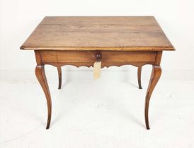 SIDE TABLE, late 18th/early 19th century French provincial walnut with single drawer, 97cm L x