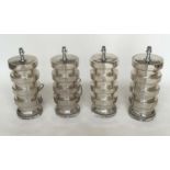 TABLE LAMPS, a set of four, Venetian style, silvered mirrored glass, 56cm H. (4)