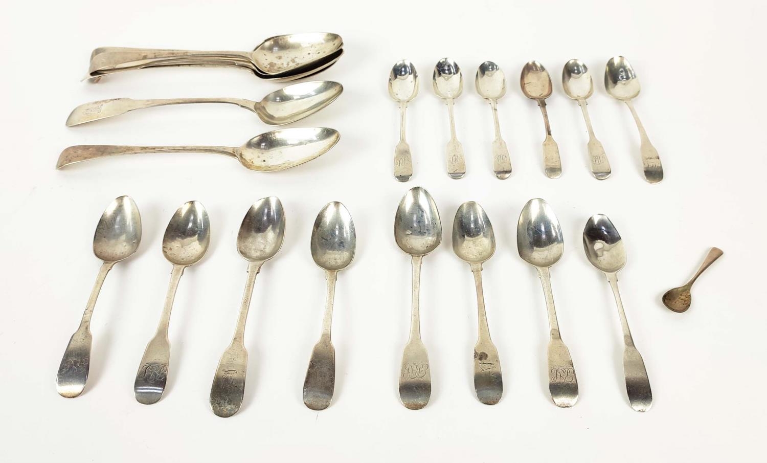 A COLLECTION OF GEORGE III AND LATER STERLING SILVER SPOONS, marked for various Assey Offices, - Image 2 of 9