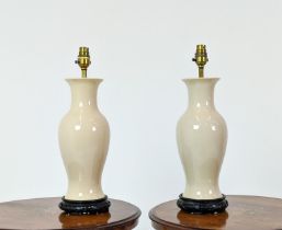 TABLE LAMPS, a pair, glazed ceramic 42.5cm H approx. (2)