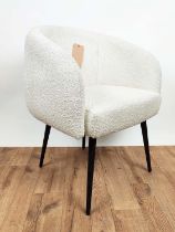 ARMCHAIR, 1950s Italian style, boucle upholstered, 66cm W.