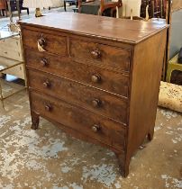 CHEST, George IV mahogany, two short over three long drawers, 105cm H x 106cm x 53cm.