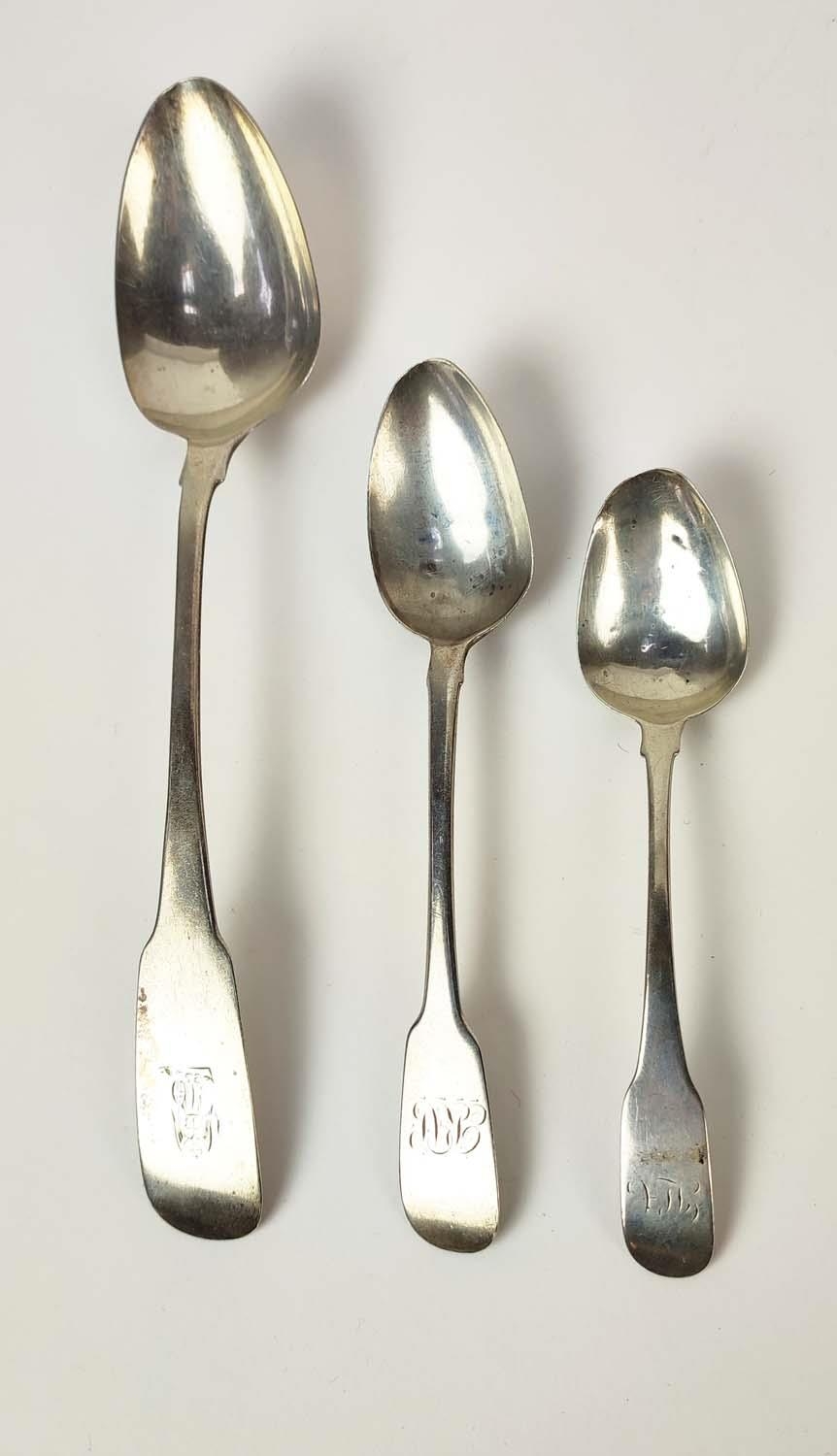 A COLLECTION OF GEORGE III AND LATER STERLING SILVER SPOONS, marked for various Assey Offices, - Image 3 of 9