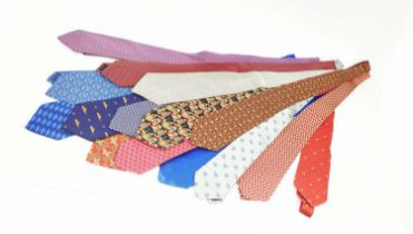 A COLLECTION OF TIES, Hermès, Liberty, Nina Ricci, Christian Dior, 7 Salvatore Ferragamo (3 with