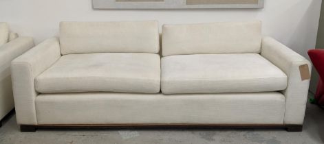 SOFA, neutral fabric upholstered finish, 240cm W approx.