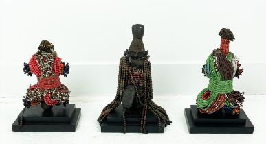 SET OF NANDJI BEADED DOLLS, tallest 30cm H (Cameron).