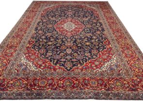 FINE PERSIAN KURK KASHAN CARPET, 400cm x 291cm.