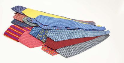 A COLLECTION OF TIES, Hermès, Liberty, Christian Dior, 6 Salvatore Ferragamo (3 with boxes), 3