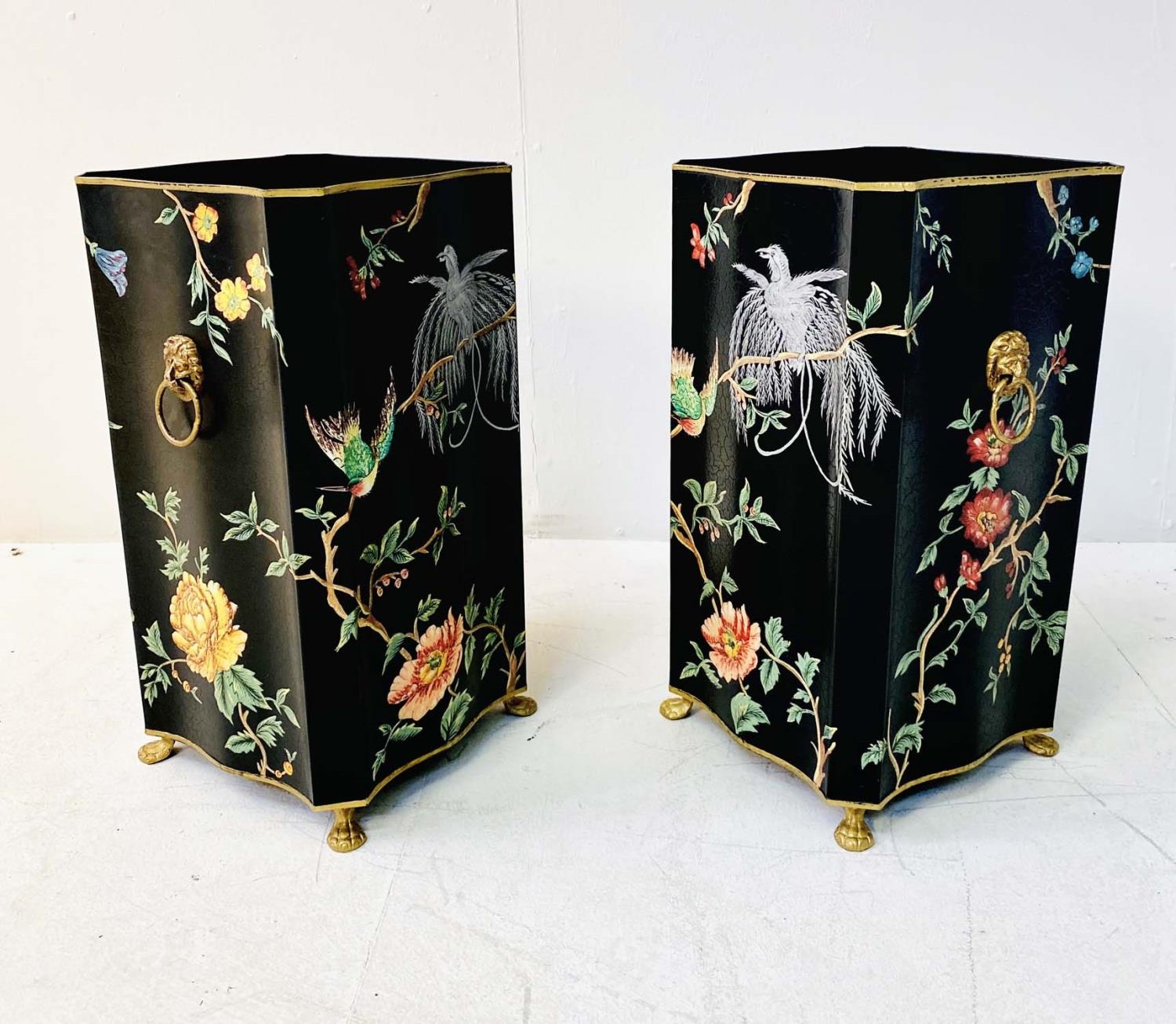 STICK STANDS, a pair, Regency design, 50cm x 27cm x 28cm. (2)