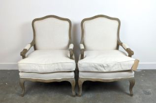 ARMCHAIRS, a pair, French Provincial style, 72cm W approx. (2)