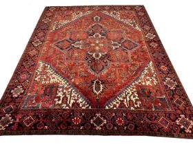 FINE PERSIAN HERIZ CARPET, 327cm x 258cm.