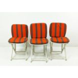 ATTRIBUTED TO TRICONFORT DINING CHAIRS, a set of three, vintage 20th century French, 80cm H each. (