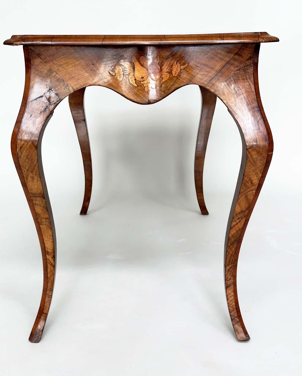 CENTRE TABLE, Victorian burr walnut with satinwood crossbanding and foliate marquetry on cabriole - Image 8 of 11