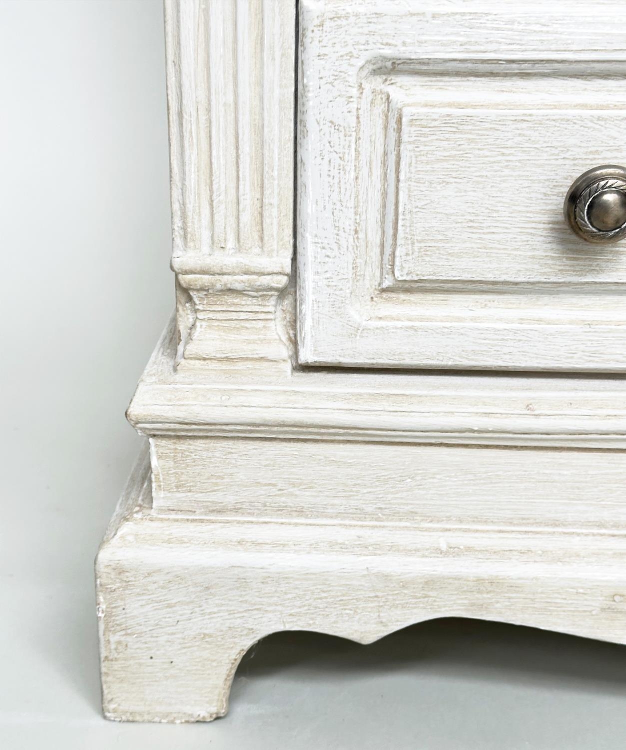TALL CHEST, French style traditionally grey painted with pierced frieze and five drawers, 100cm H - Image 3 of 6