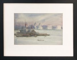 ATTRIBUTED TO WILLIAM ALISTER MACDONALD (1861-1948) 'Greenwich from the Thames', watercolour, 17cm x