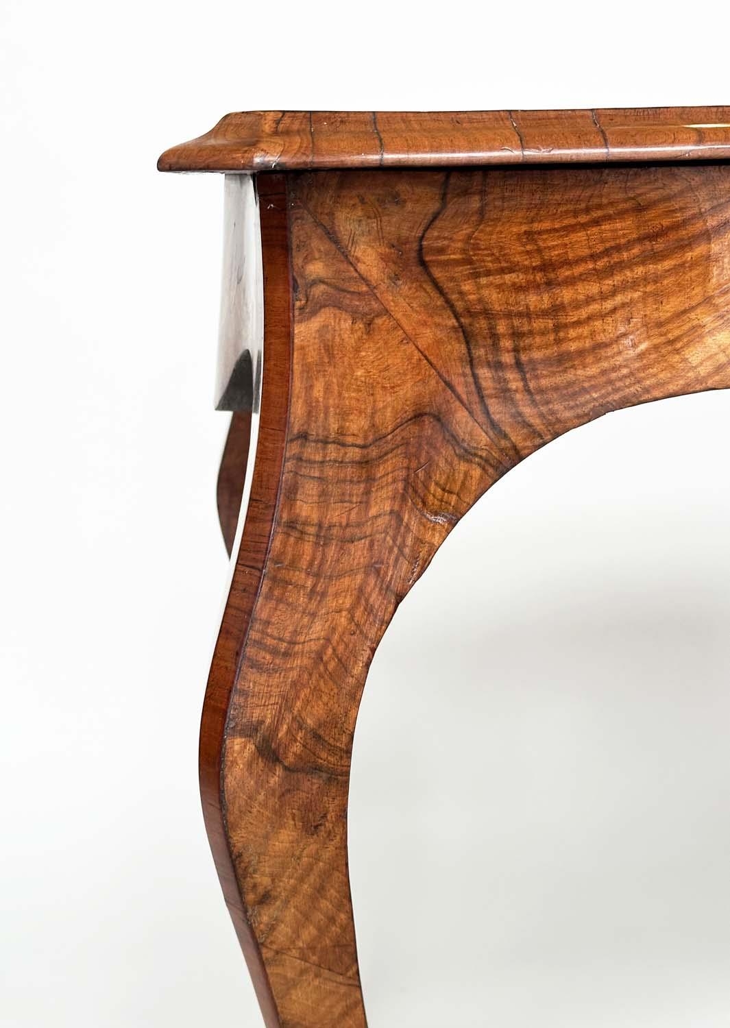 CENTRE TABLE, Victorian burr walnut with satinwood crossbanding and foliate marquetry on cabriole - Image 4 of 11