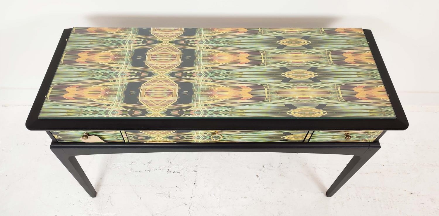 STAG CONSOLE TABLE, multicoloured decoration with three drawers, 120cm W x 71cm H x 47cm D. - Image 4 of 7