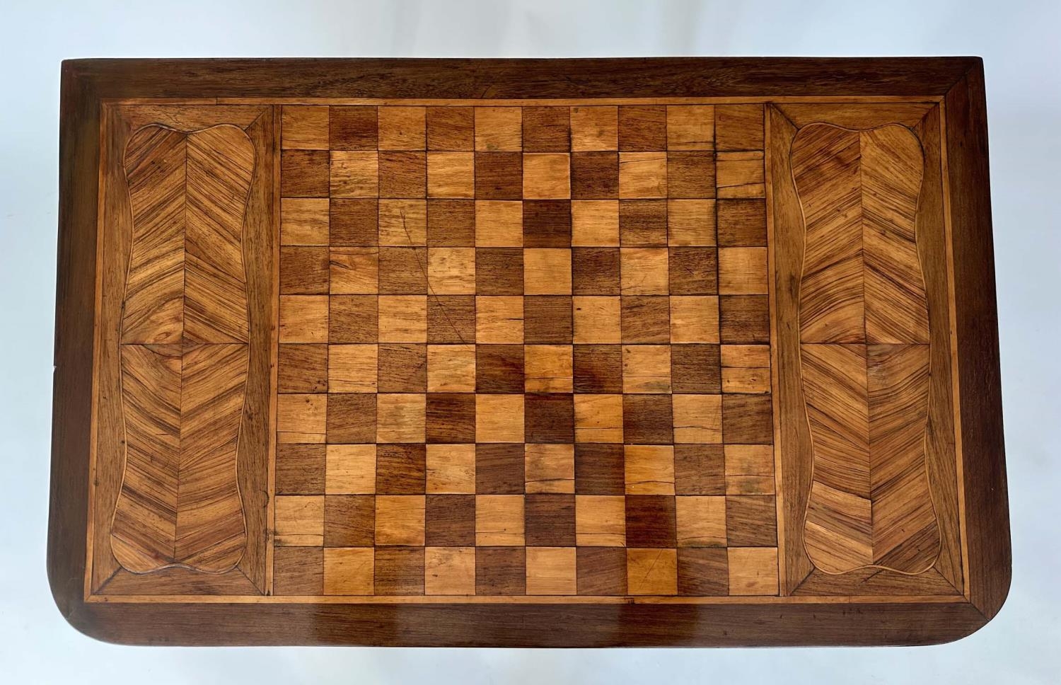 DUTCH GAMES TABLE, 19th century Dutch mahogany, Kingwood and satinwood inlaid with chequer - Image 9 of 13