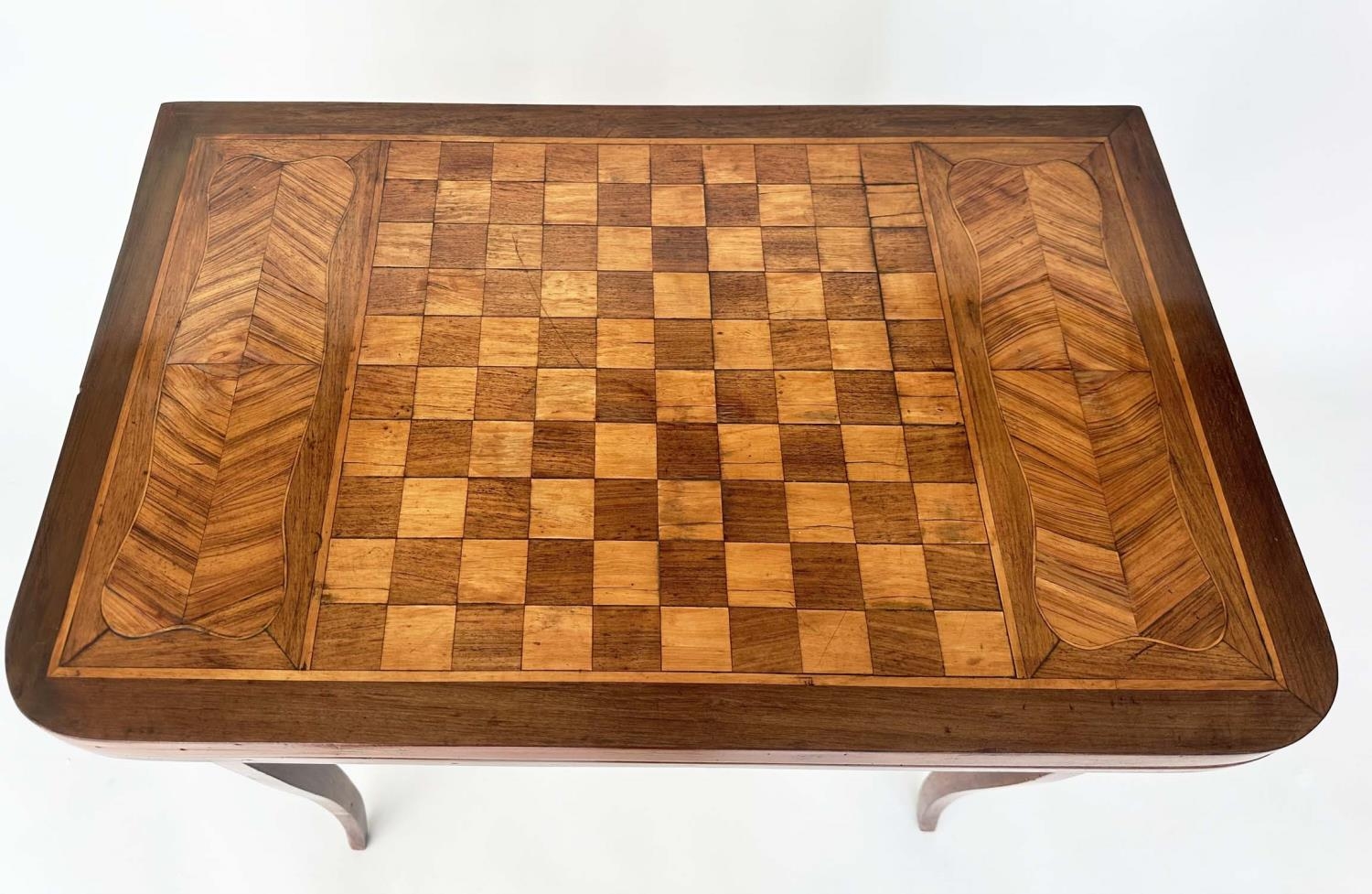 DUTCH GAMES TABLE, 19th century Dutch mahogany, Kingwood and satinwood inlaid with chequer - Image 8 of 13