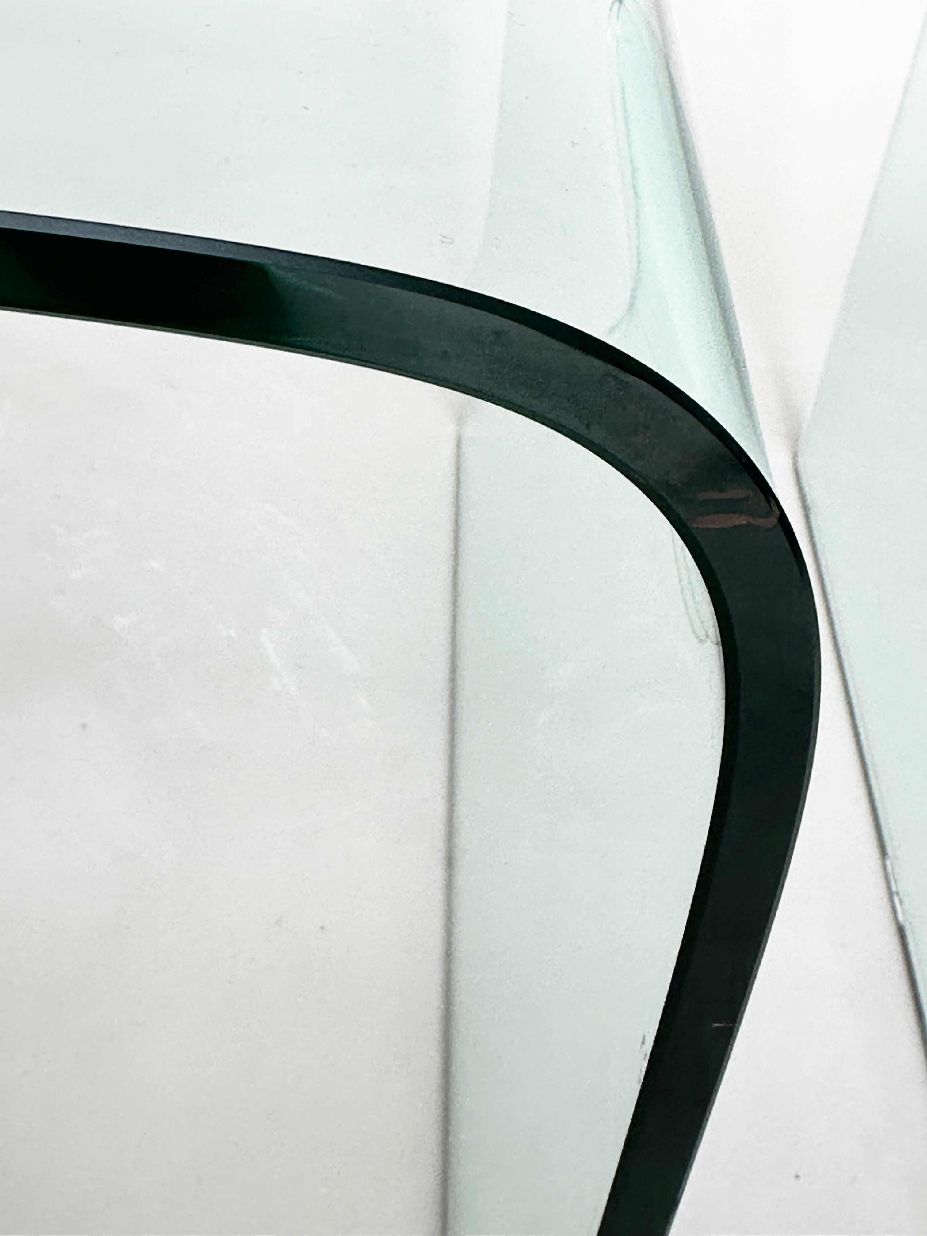 OCCASIONAL TABLES, a pair, contemporary curved plate glass, 60cm x 45cm H x 60cm. (2) - Image 5 of 5