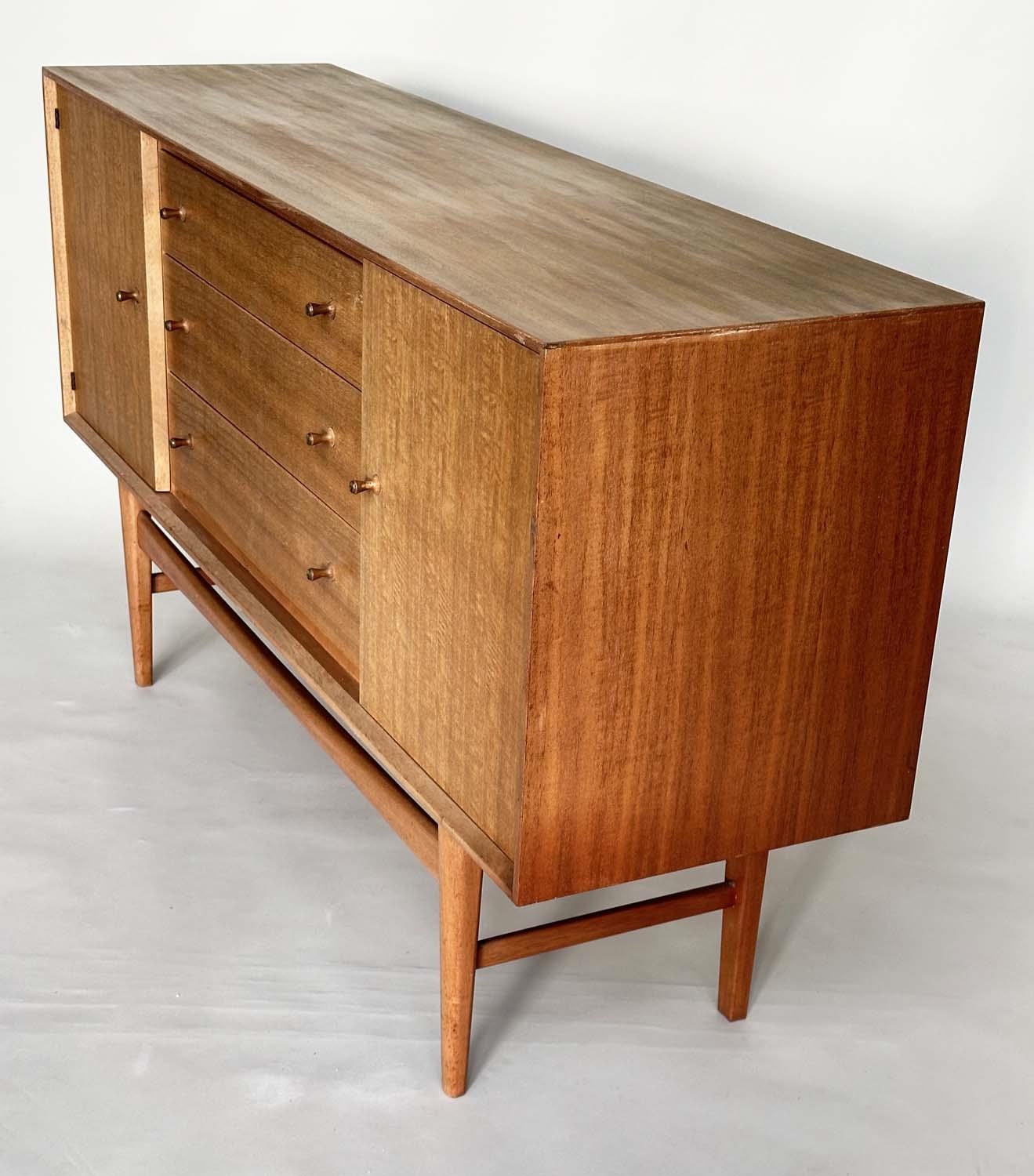 GORDON RUSSELL SIDEBOARD, mid 20th century teak, with three drawers flanked by cupboards stamped - Bild 8 aus 8