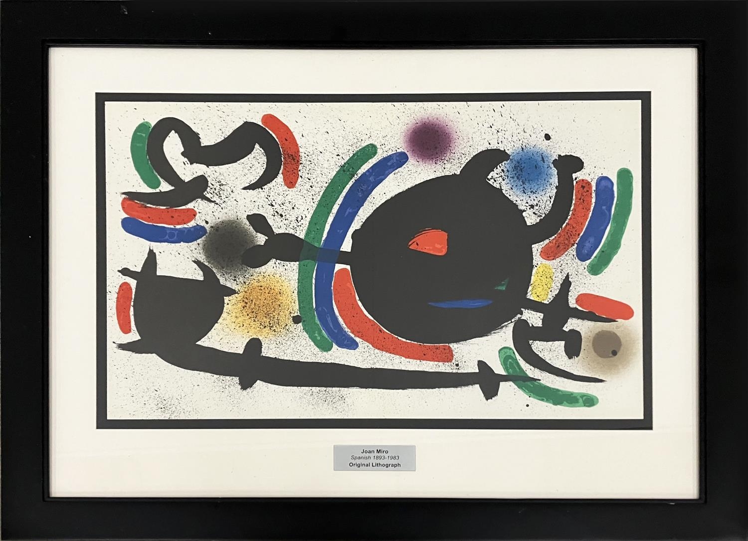 JUAN MIRO, 'Miro lithographie I, Plate XIII', lithograph, 32cm x 50cm, framed, published 1972,