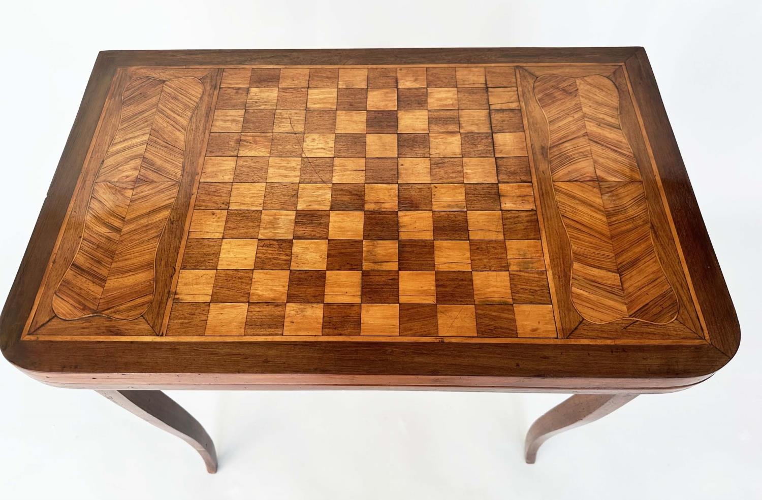 DUTCH GAMES TABLE, 19th century Dutch mahogany, Kingwood and satinwood inlaid with chequer - Image 5 of 13