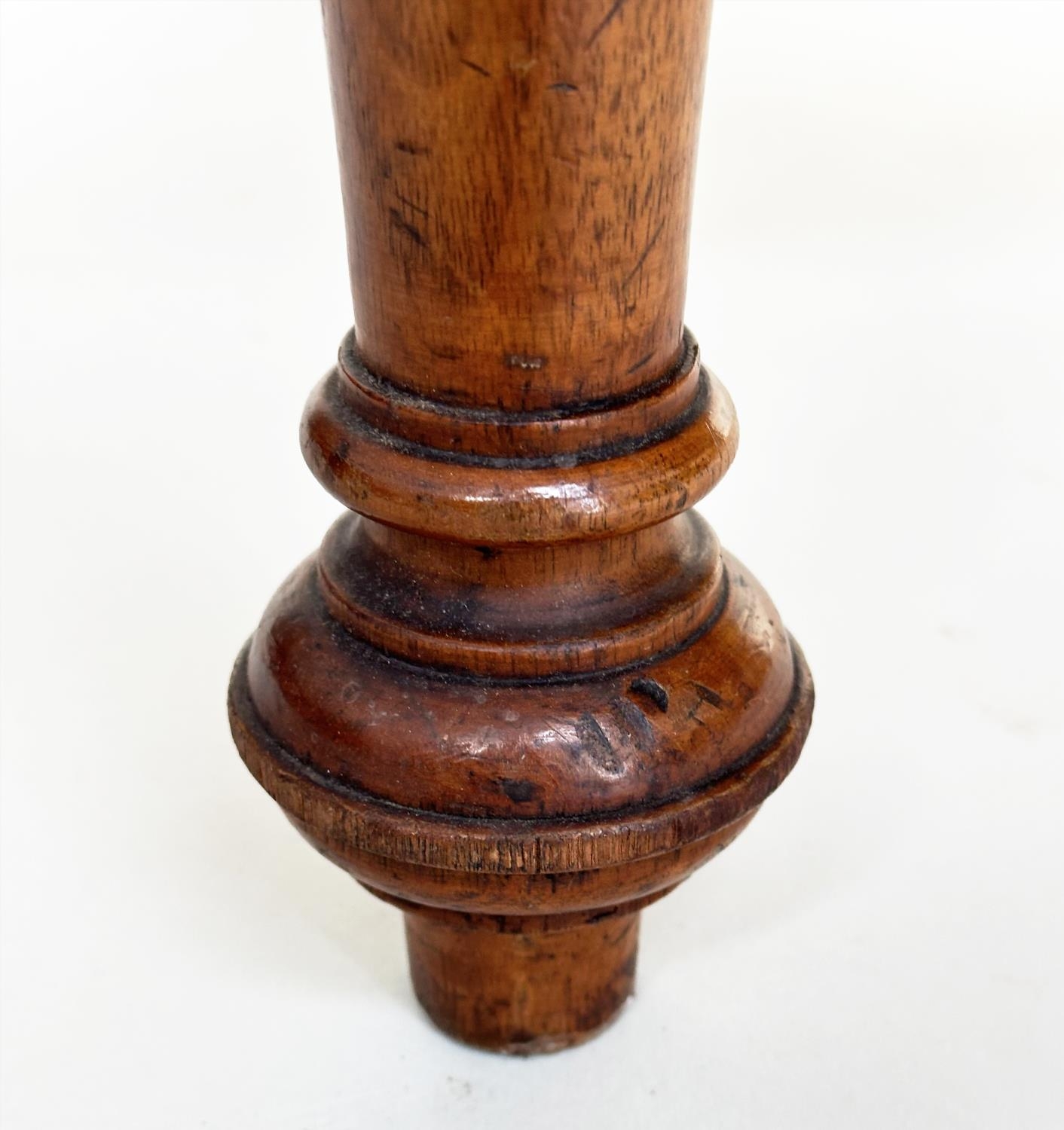 HEARTH STOOL, Victorian walnut rectangular with Persian Qashqai kelim upholstery and well turned - Image 10 of 12