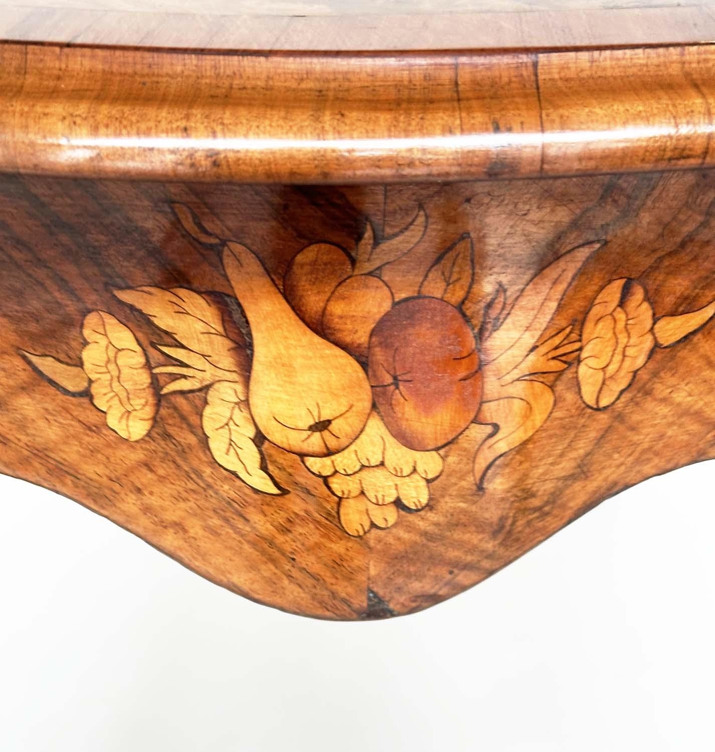 CENTRE TABLE, Victorian burr walnut with satinwood crossbanding and foliate marquetry on cabriole - Image 9 of 11