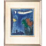 MARC CHAGALL 'Les monstres de Notre dame', lithograph, pencil numbered 9/200, 34cm x 28cm, framed.