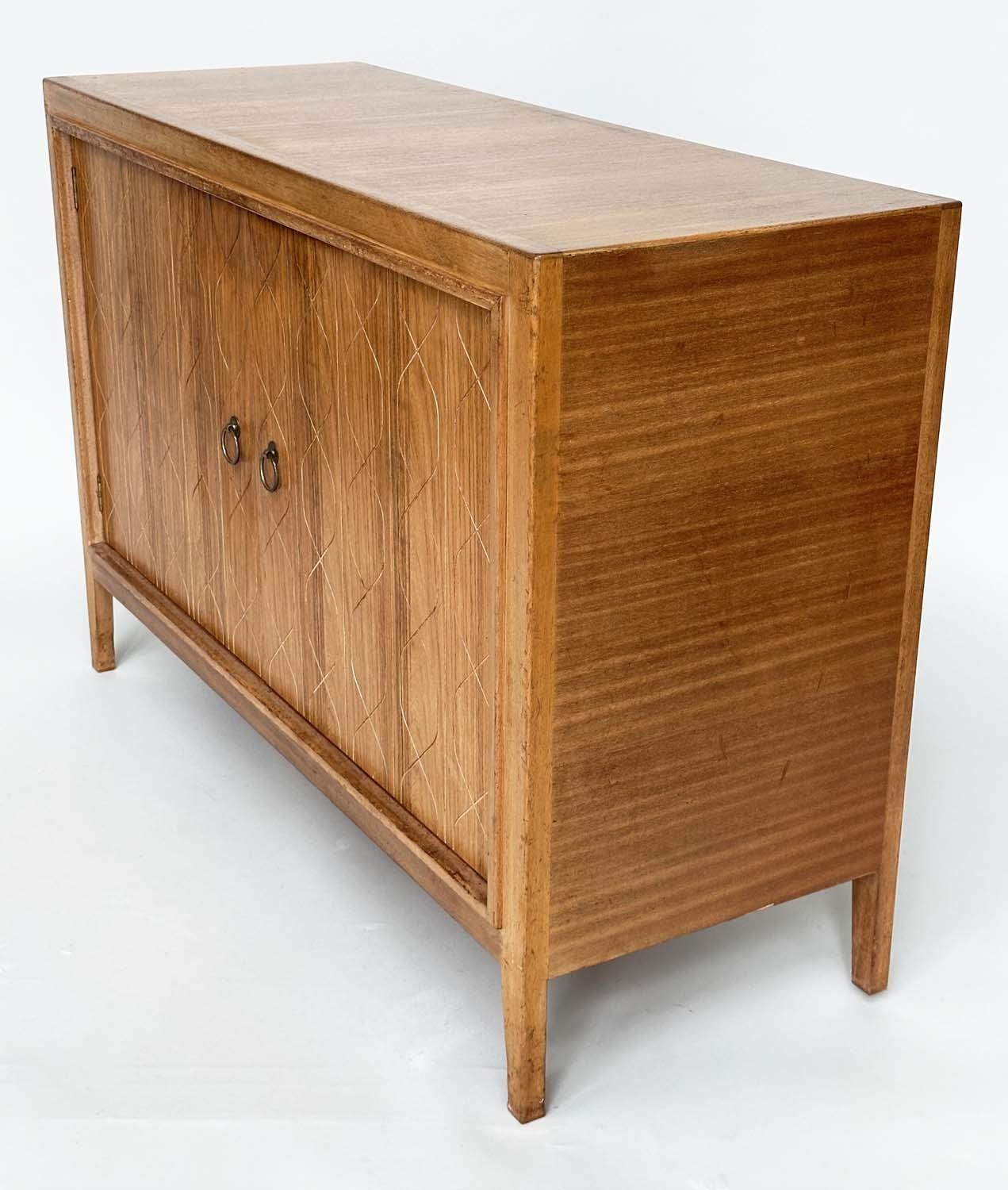 GORDON RUSSELL HELIX SIDEBOARD, walnut with two double helix incised panel doors, 120cm x 46cm x - Image 6 of 9