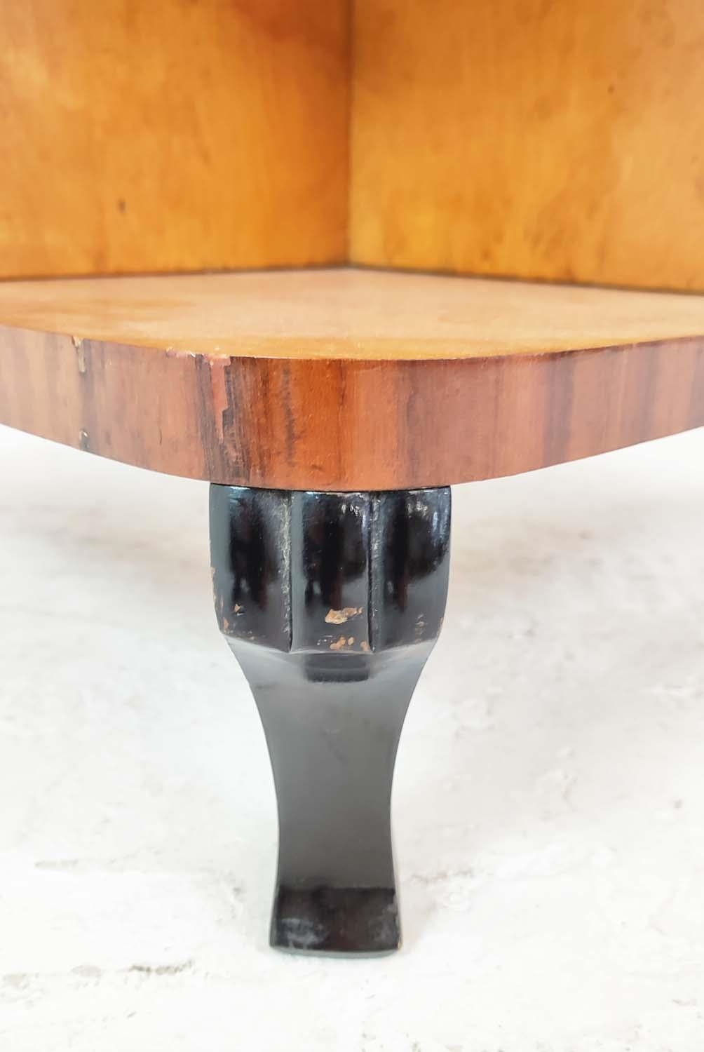 ART DECO CENTRE TABLE, Swedish 1930's, maple, ash, marquetry and ebonised detail with two opposing - Image 4 of 7